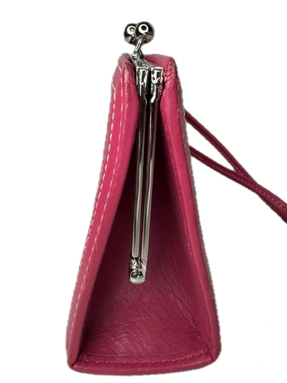 Coach Y2K Pink Embossed Signature C Kisslock Frame Clutch Wristlet Bag